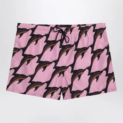 Gucci Dolphin Print Swim Shorts In Pink