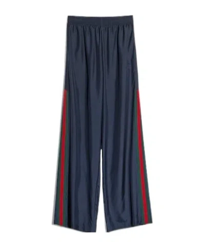 GUCCI TECHNICAL SILK POPLIN PANTS WITH WEB
