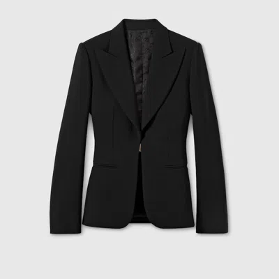 Gucci Technical Stretch Wool Jacket In Black