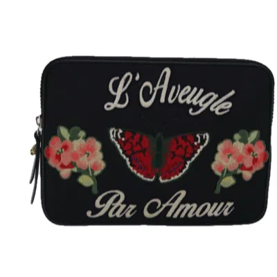 Pre-owned Gucci Techno Black Canvas Clutch Bag ()