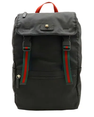 Pre-owned Gucci Techno Canvas Leather Backpack (authentic Pre-loved)