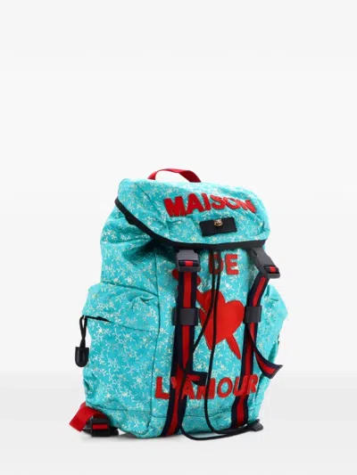 Pre-owned Gucci Techpack Embroidered And Beaded Backpack In Green