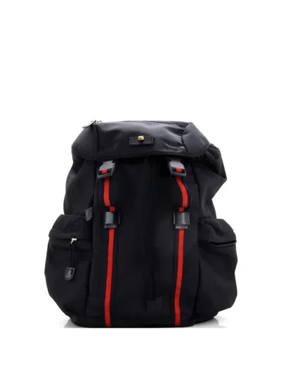 Pre-owned Gucci Techpack Techno Canvas Backpack In Black