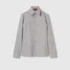 Gucci Technical Panama Shirt With Horsebit In Gray