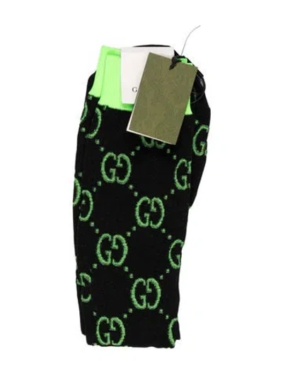 Pre-owned Gucci Tecno Socks W/tags In Black/green