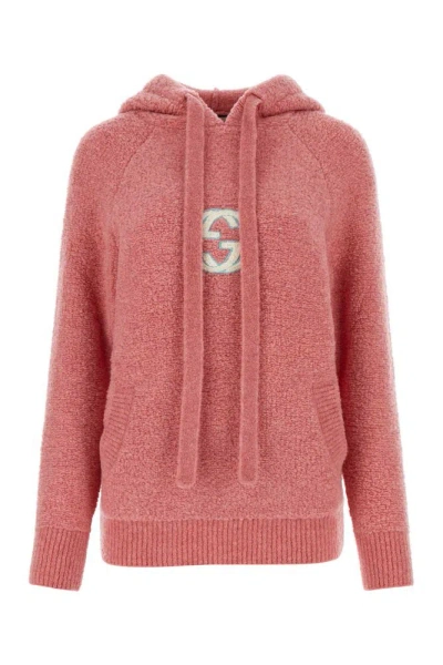 Gucci Teddy Drawstring Hoodie In Pink