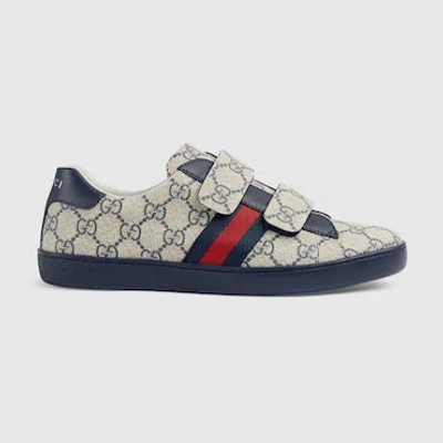 Gucci Kids' Ace Kindersneaker In Blau