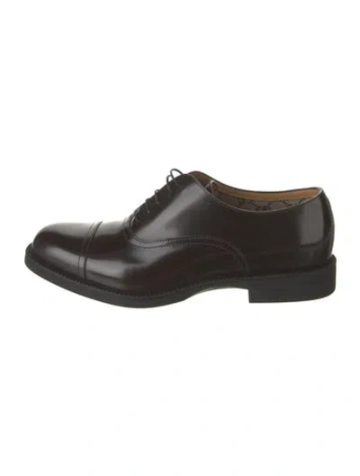 Pre-owned Gucci Temp Cap-toe Oxford Interlocking G Logo Oxfords W/ Tags In Black