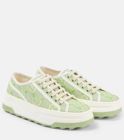 Gucci Tennis 1977 Gg Canvas Platform Sneakers In Multicoloured