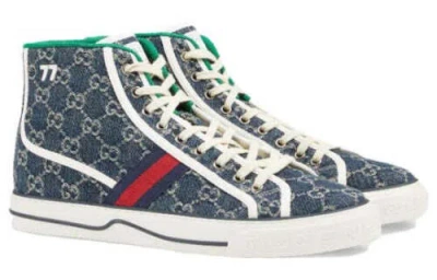 Pre-owned Gucci Tennis 1977 High 'denim' Men's 625807 2kq90 4464 In Blue