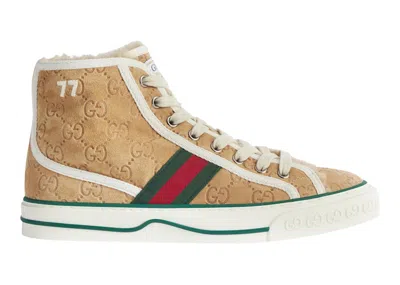Pre-owned Gucci Tennis 1977 High Gg Suede (women's) Sneakers In Brown