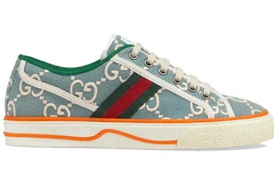 Pre-owned Gucci Tennis 1977 Light Blue Cotton Size 41, 42, Made In Italy Low Top Sneaker In Multicolor