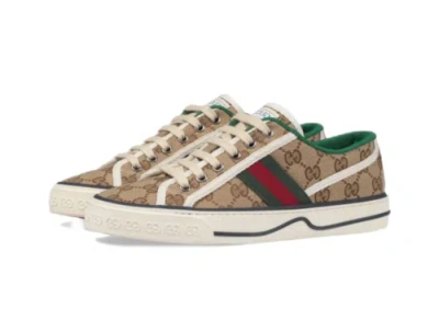 Pre-owned Gucci Tennis 1977 Range Gg Sneakers Women's Ebony In Silver