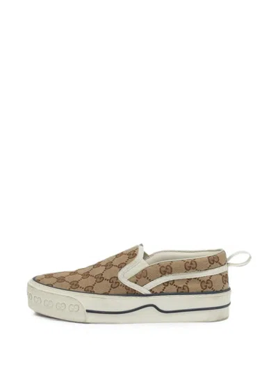 Pre-owned Gucci Tennis 1977 Slip-on Sneakers In Neutral