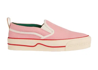 Pre-owned Gucci Tennis 1977 Slipon (women's) Sneakers In Pink/ivory In Multi