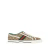 Gucci Gg Supreme Fabric Sneakers With Lateral Web Band In Animal Print