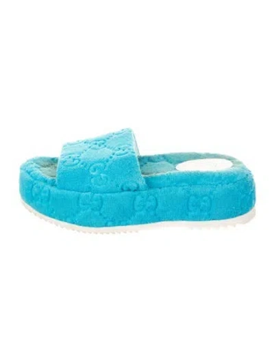 Pre-owned Gucci Terry Cloth Espadrilles In Blue