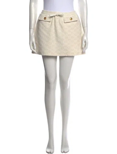Pre-owned Gucci Terry Cloth Mini Skirt In White