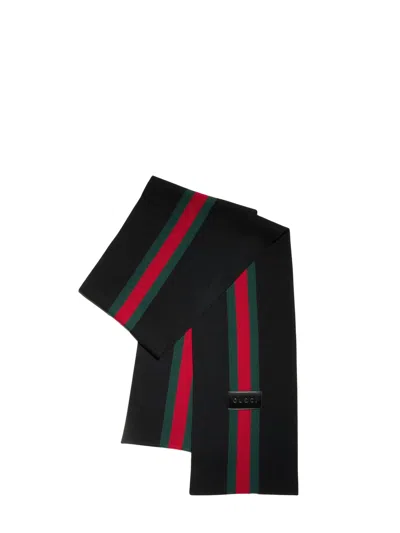 Gucci Textile Mini Scarf For Men In Black