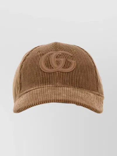 Gucci Textured Baseball Cap Curved Brim In Brown