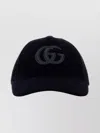 Gucci Textured Corduroy Baseball Cap With Curved Brim In Blue
