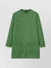 Gucci Textured Cotton Dress Featuring Patch Pockets In Green