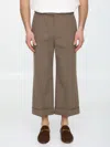Gucci Textured Gabardine Cropped Pant In Beige