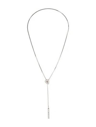 Pre-owned Gucci Textured Heart Keyhole Lariat Necklace, 20.5" In Multicolor