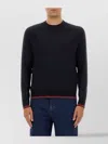 Gucci Textured Knit Sweater Contrast Trim In Black