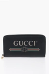 GUCCI TEXTURED LEATHER WALLET WITH MAXI LOGO