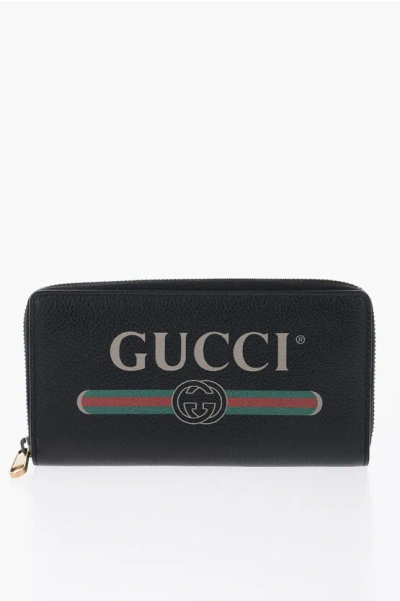 Gucci Textured Leather Wallet With Maxi Logo In Black