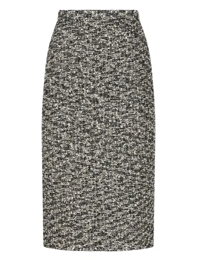 Gucci Textured Midi Skirt In Black