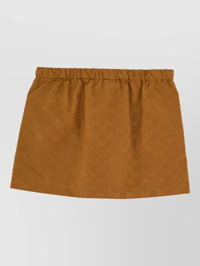 Gucci Textured Mini Shorts In Brown
