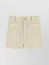 Gucci Textured Tweed Fabric Shorts With Belt Loops In Neutral