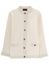 Gucci Women Ivory Stretch Boucle Cardigan In White