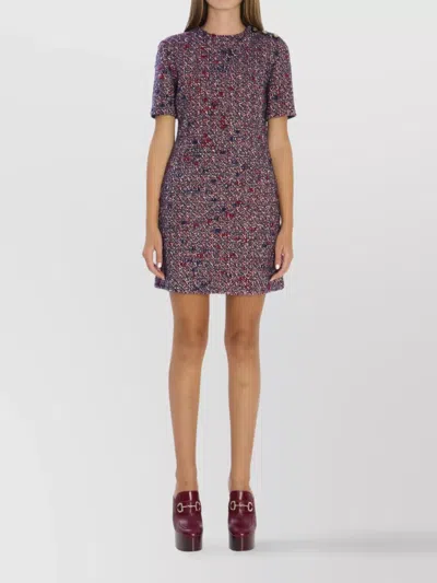 GUCCI TEXTURED WOOL DRESS FEATURING SIGNATURE BUTTONS