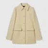 Gucci Textured Wool Tweed Coat In Neutral