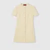 Gucci Textured Wool Tweed Dress In Neutral