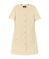 Gucci Textured Wool Tweed Dress In Neutral