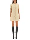 Gucci Women Wool Tweed Short Dress In Neutral