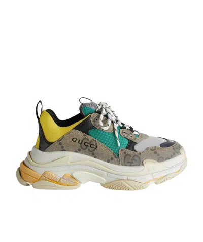 Gucci The Hacker Project Collection Of Triple S Sneakers In Brown