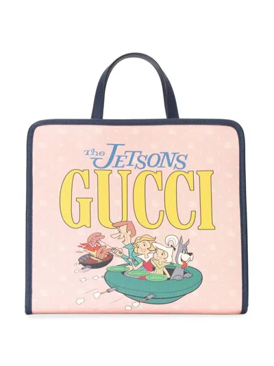 Gucci Kids' The Jetson's Printed Tote Bag In Pink