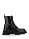 Gucci Thea Lug Sole Boots In Black Leather In Multicolor