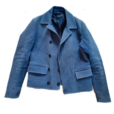 Pre-owned Gucci Thick Leather Jacket Coat In Gray