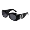 Gucci Black-black-grey Acetate Sunglasses In Black-black-grey
