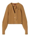 Gucci Thick Rib V-neck Cardigan In Brown