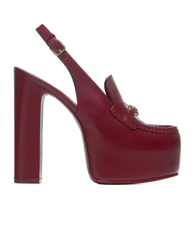 Gucci Thick Soled High-heeled Sandals In Rosso Ancora