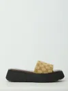 Gucci Platform Slide Sandal Canvas Upper Logo In Animal Print