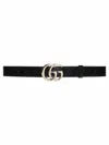 Gucci Thin Belt "gg" Marmont In Black