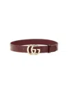 Gucci Slim Gg Marmont Style Belt In Red